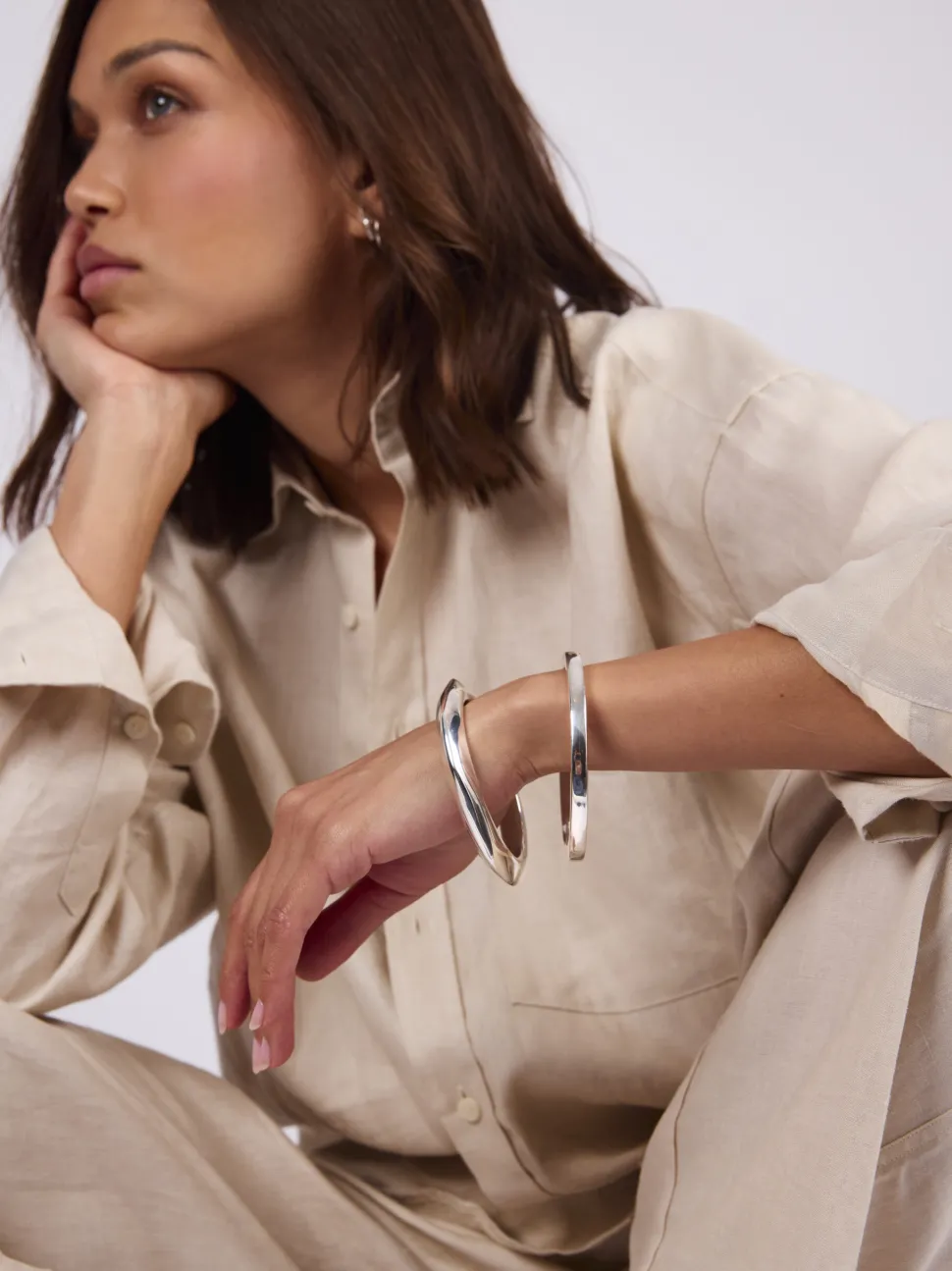 Silver-Plated Retro Bangle