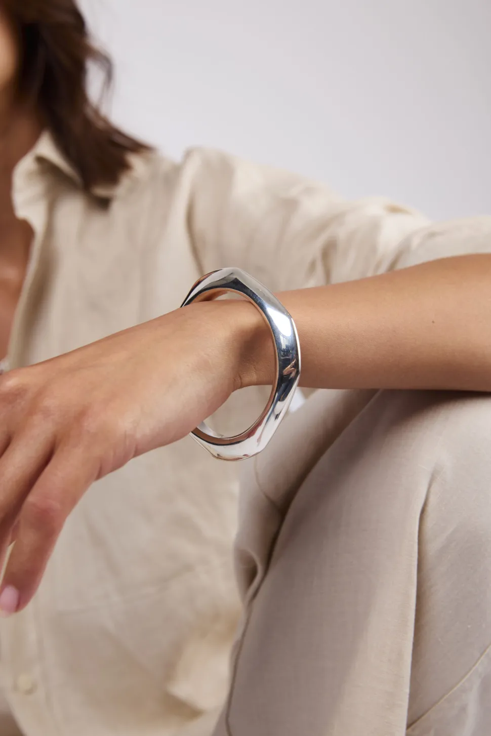 Silver-Plated Retro Bangle
