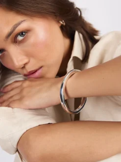 Silver-Plated Square Edge Bangle