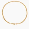 Slim Gold Curb Clipt Necklace