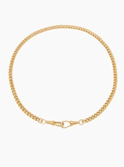 Slim Gold Curb Clipt Necklace