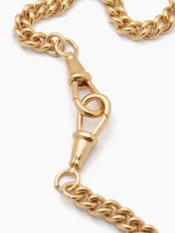 Slim Gold Curb Clipt Necklace