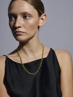 Slim Gold Curb Clipt Necklace