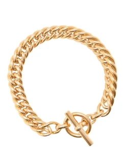 Slim Gold Curb Link Bracelet