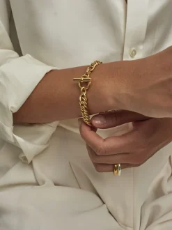 Slim Gold Curb Link Bracelet