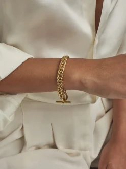 Slim Gold Curb Link Bracelet