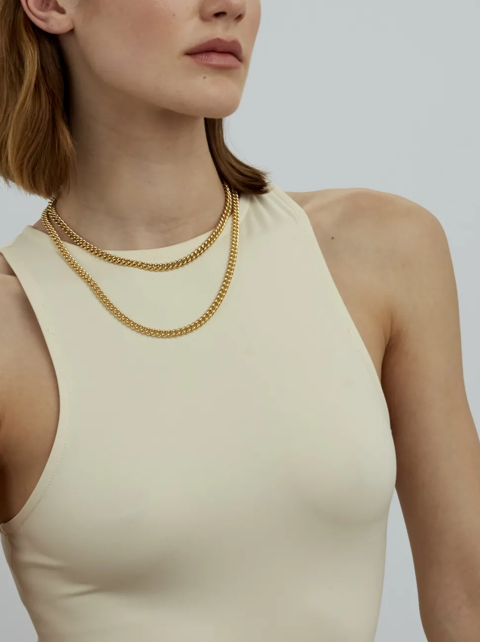 Slim Gold Curb Link Necklace