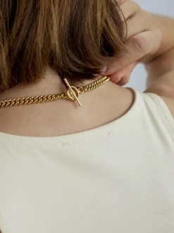 Slim Gold Curb Link Necklace