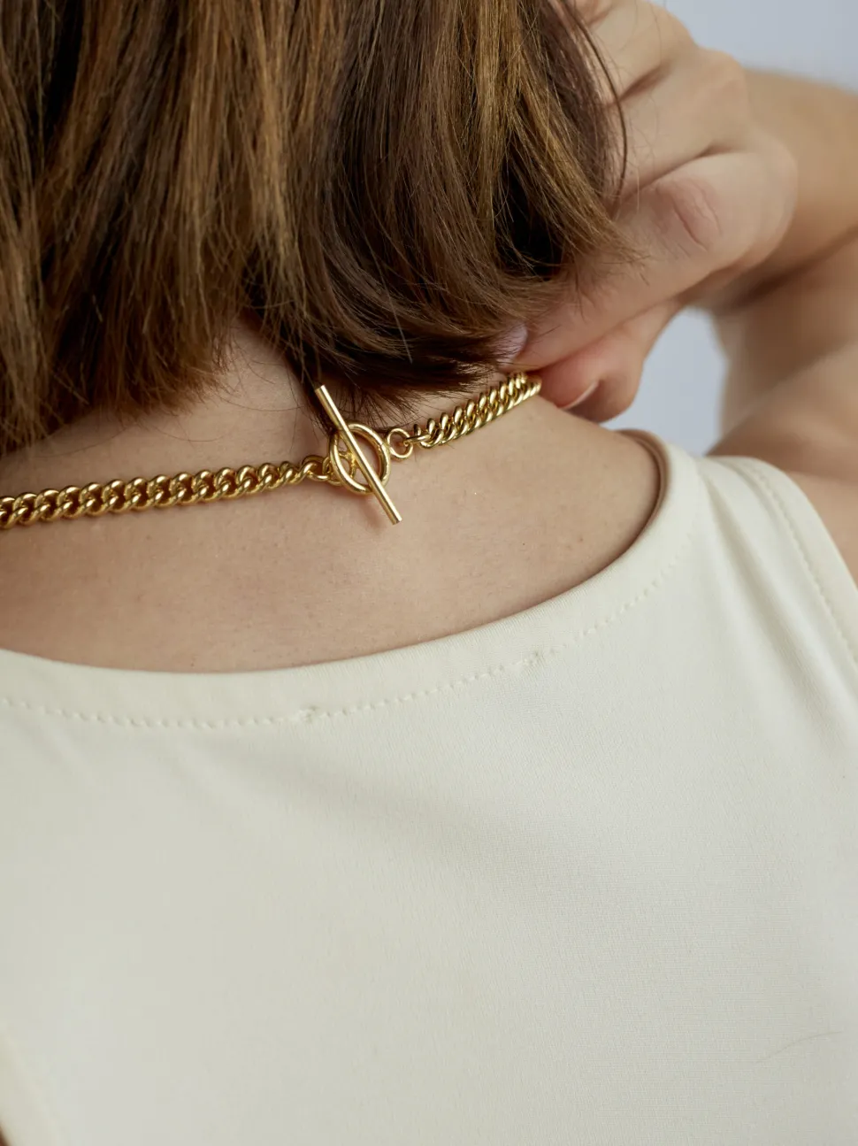 Slim Gold Curb Link Necklace