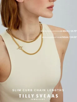 Slim Gold Curb Link Necklace