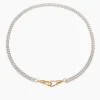 Slim Silver and Gold Curb Clipt Necklace