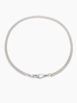 Slim Silver Curb Clipt Necklace