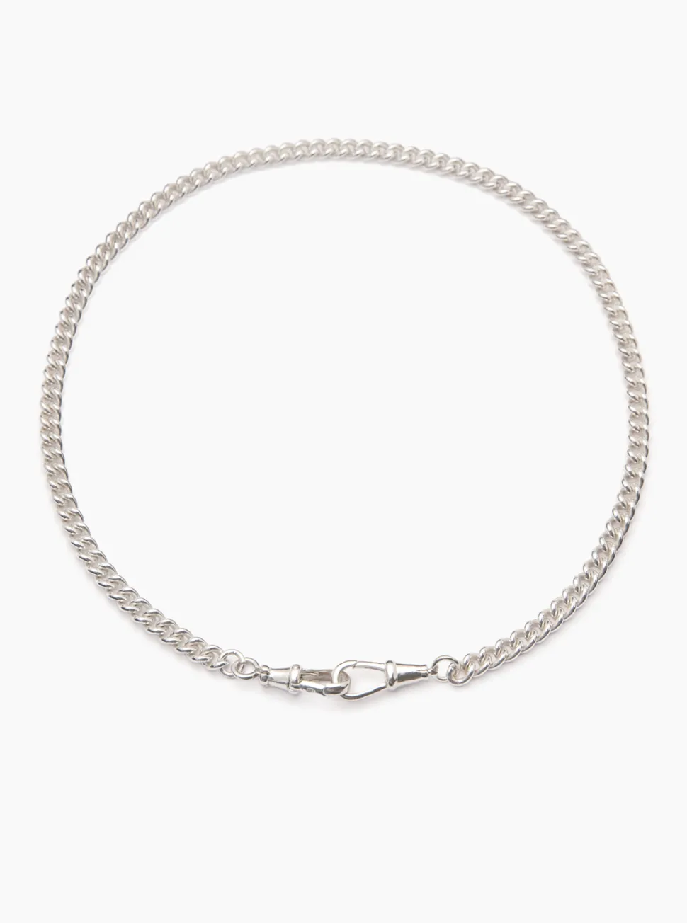 Slim Silver Curb Clipt Necklace