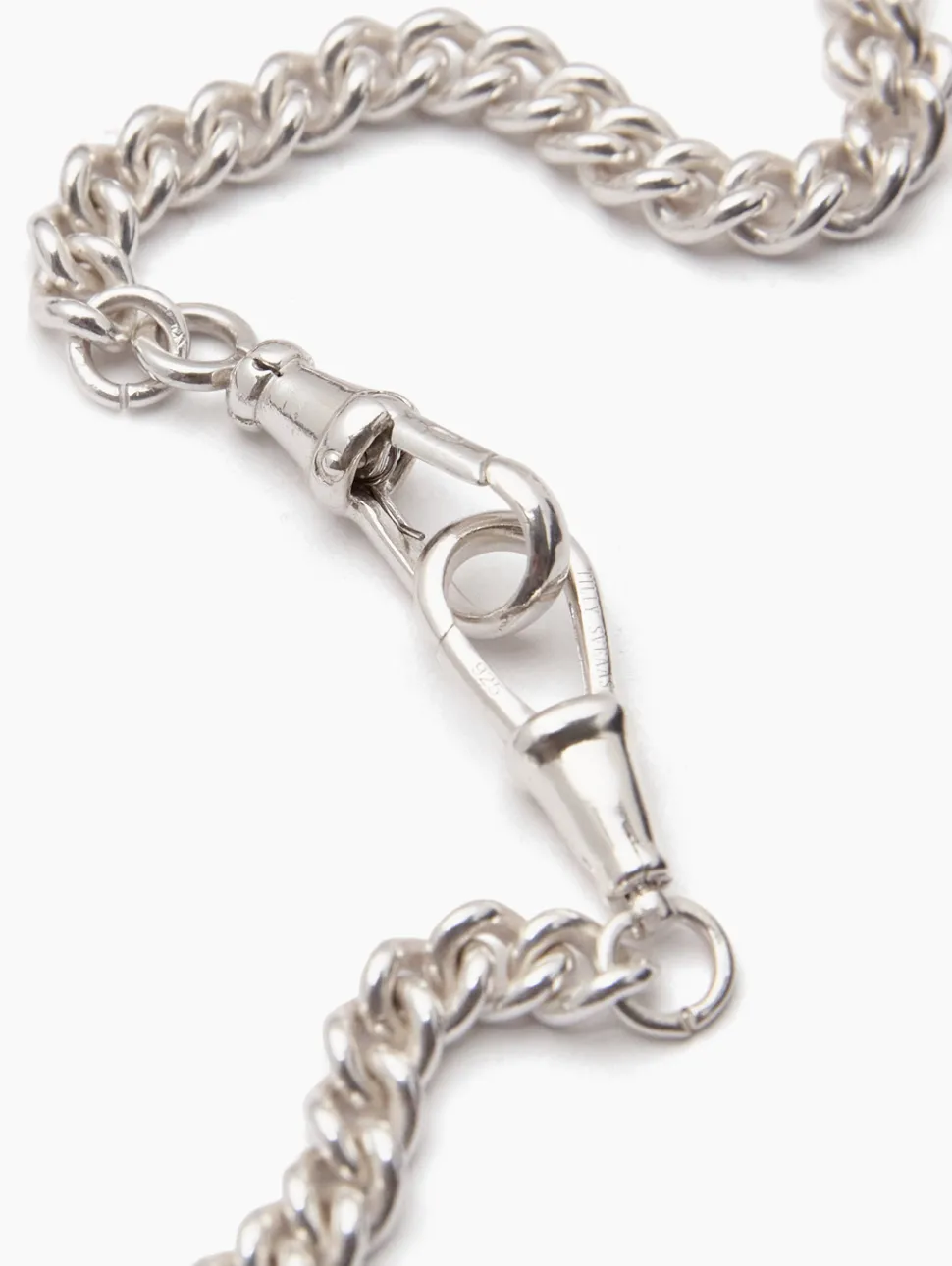 Slim Silver Curb Clipt Necklace