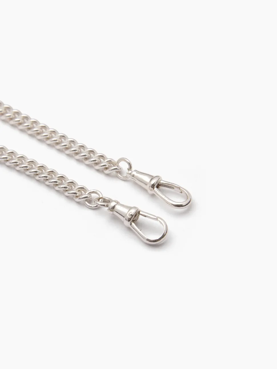 Slim Silver Curb Clipt Necklace