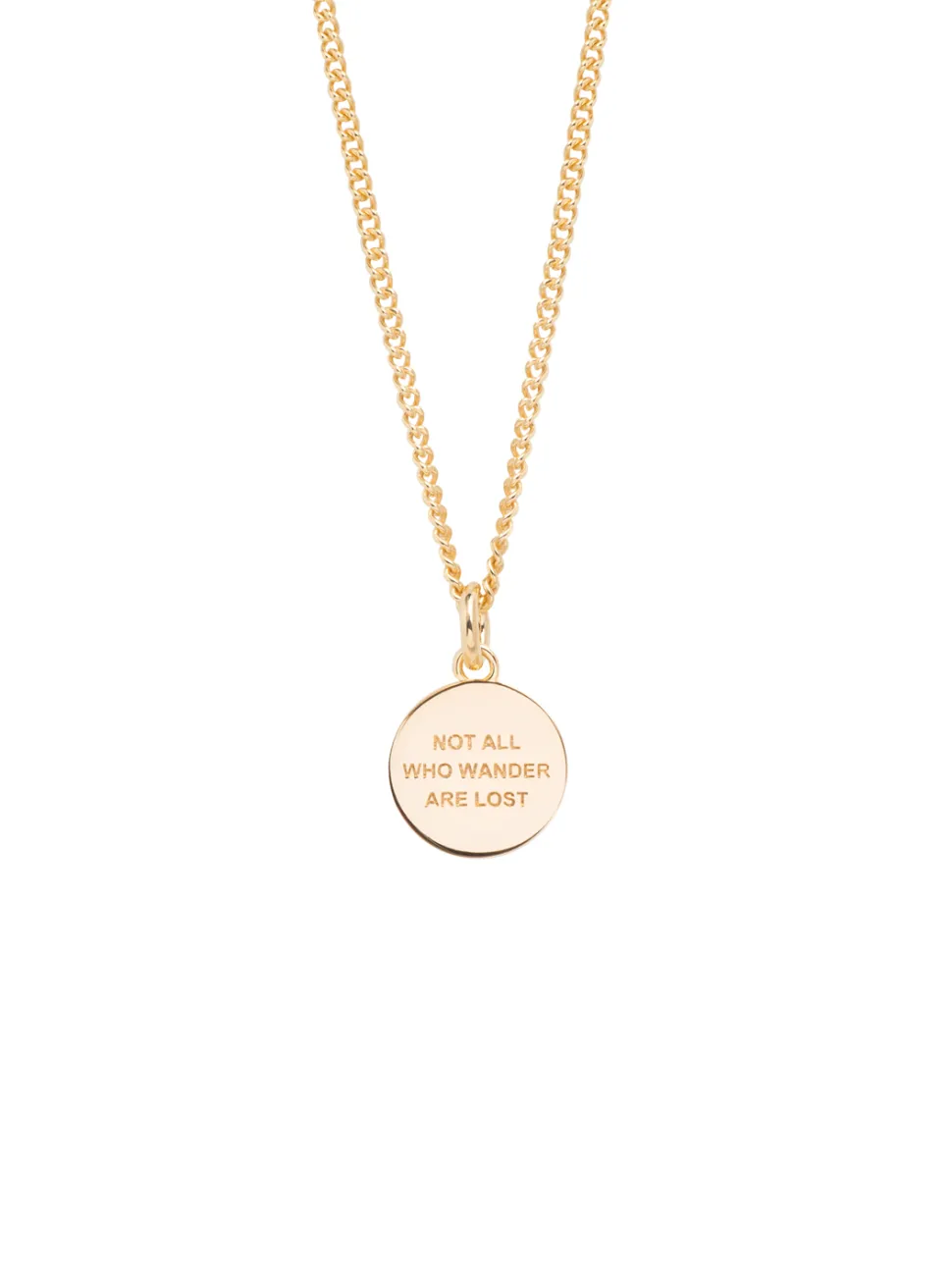 Small Gold Compass / Not All Who Wander Necklace