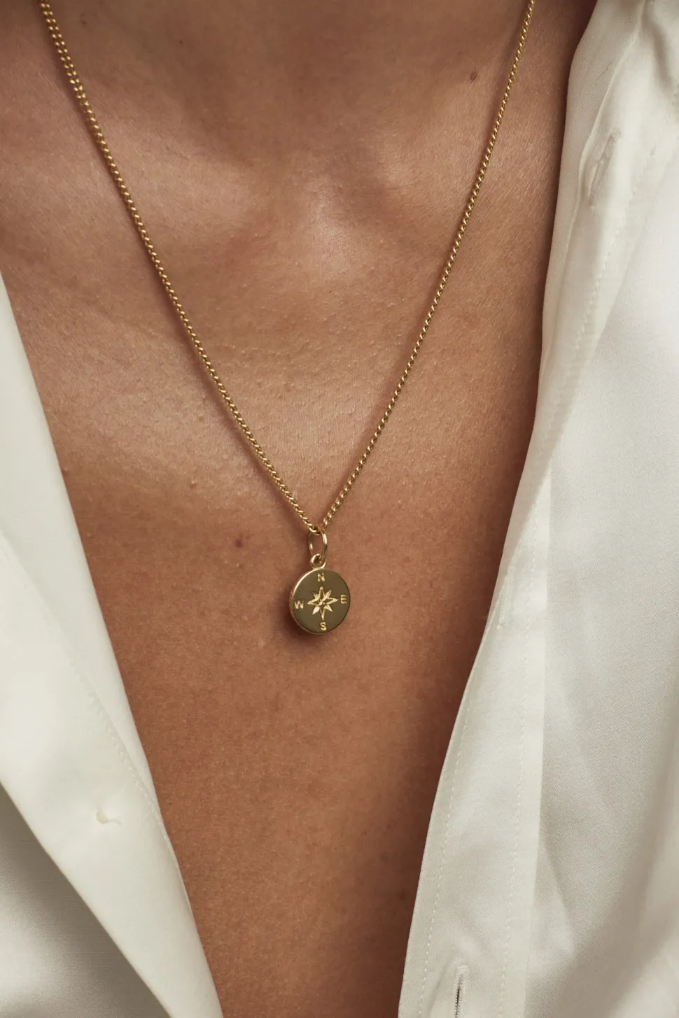 Small Gold Compass / Not All Who Wander Necklace