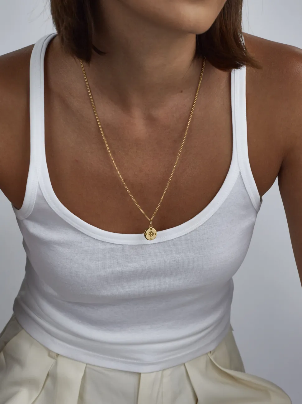Small Gold Compass / Not All Who Wander Necklace