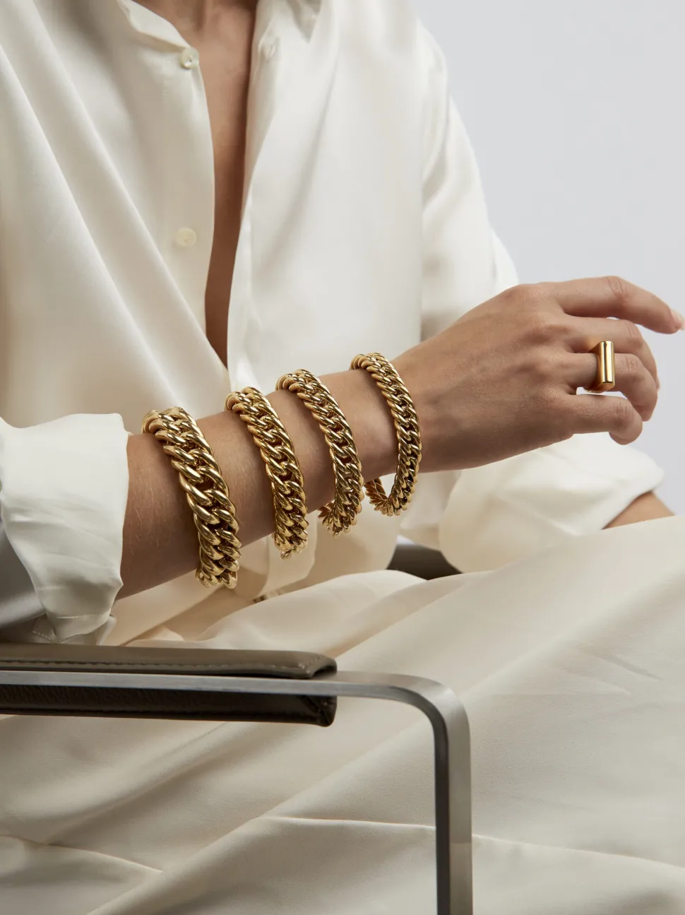 Small Gold Curb Link Bracelet