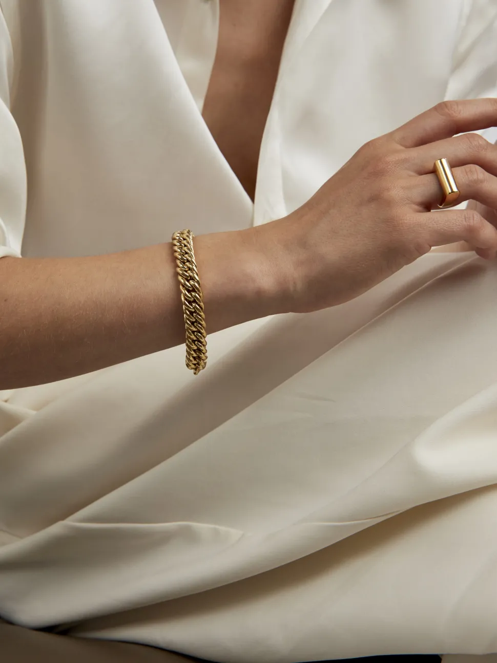 Small Gold Curb Link Bracelet