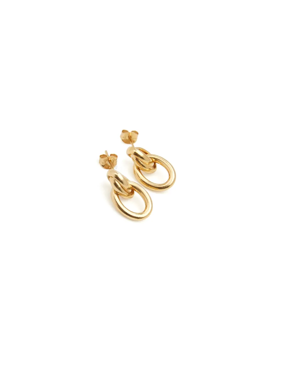 Small Gold Double Link Stud Earrings