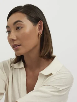 Small Gold Double Link Stud Earrings