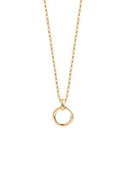 Small Gold Eternity Ring On Gold Belcher Chain