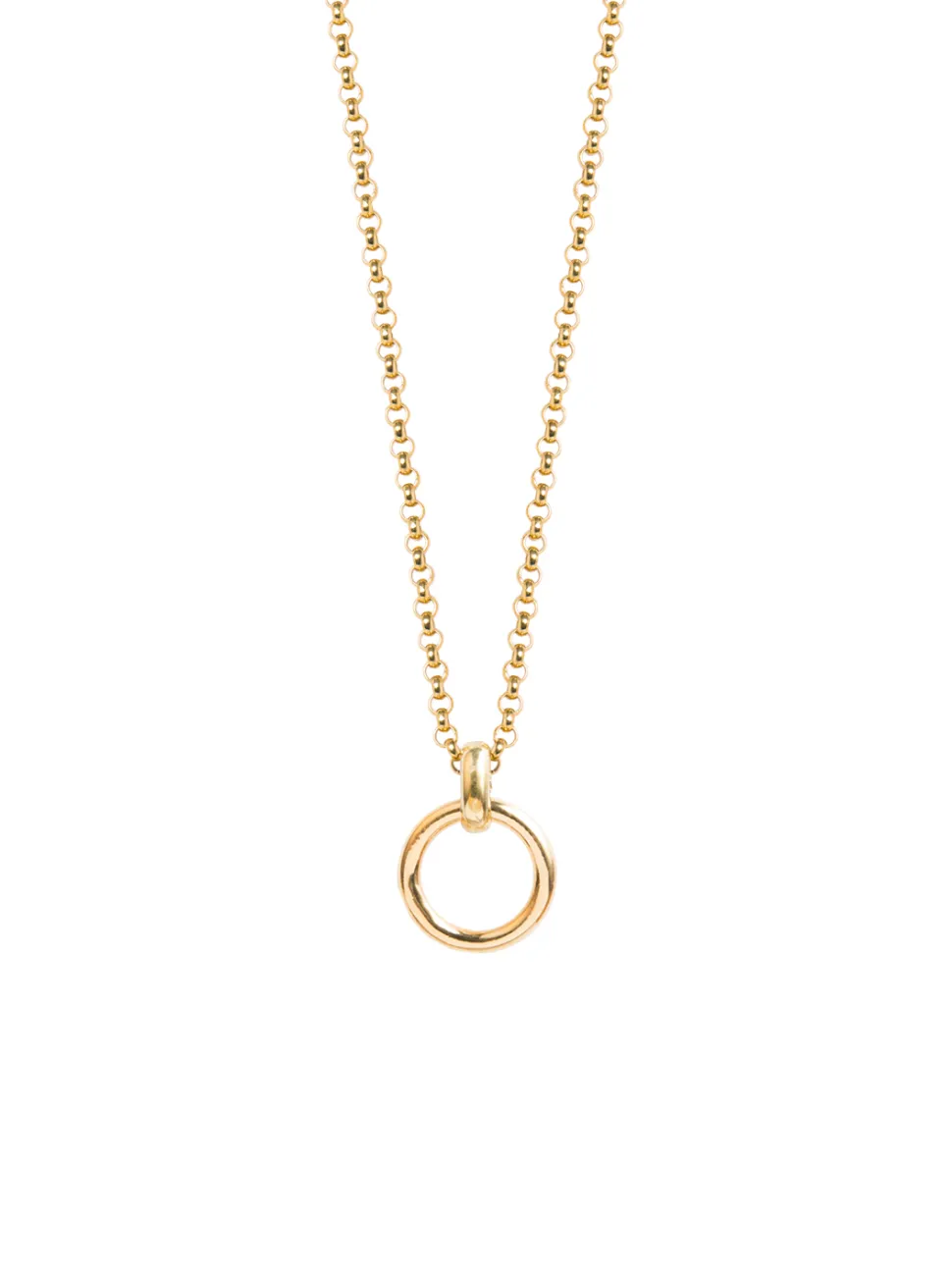 Small Gold Eternity Ring On Gold Belcher Chain
