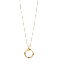 Small Gold Eternity Ring On Gold Trace Chain