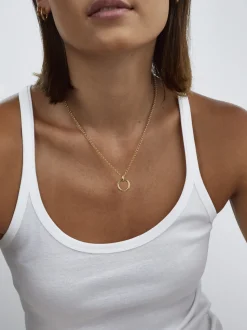 Small Gold Eternity Ring On Gold Belcher Chain