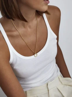 Small Gold Eternity Ring On Gold Belcher Chain