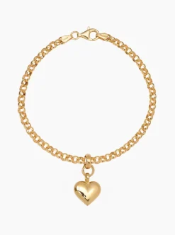 Small Gold Heart on Belcher Bracelet
