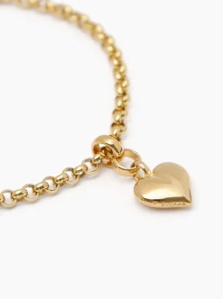 Small Gold Heart on Belcher Bracelet