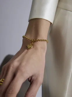 Small Gold Heart on Belcher Bracelet
