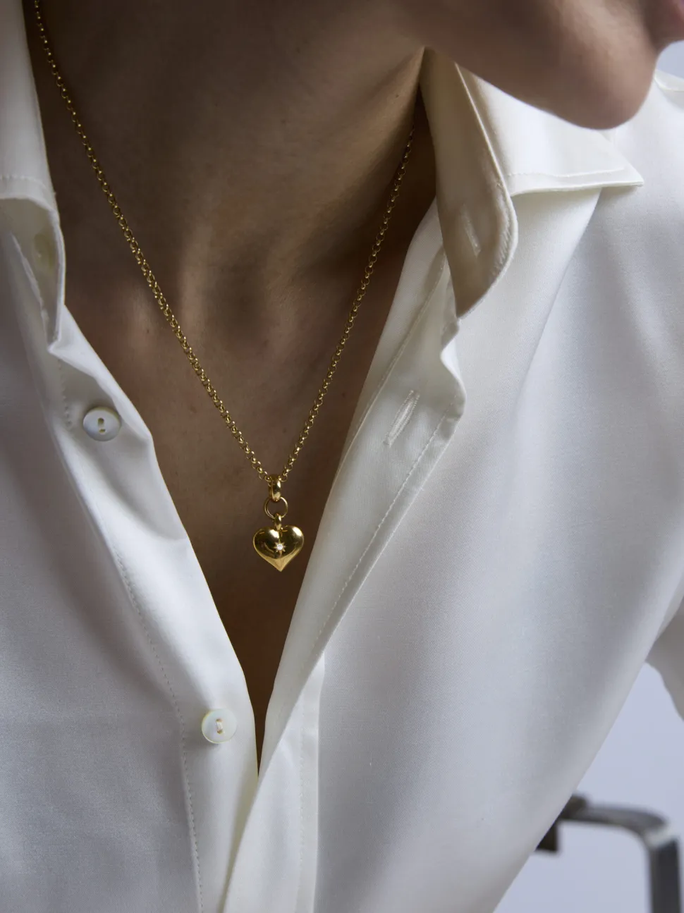 Small Gold Heart on Belcher Chain