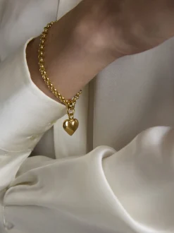 Small Gold Heart on Belcher Bracelet