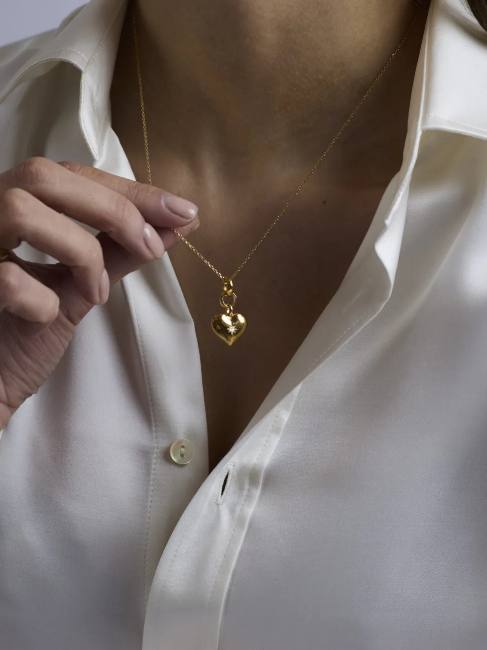 Small Gold Heart on Trace Chain