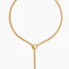 Small Gold Jewelled T-Bar Clasp on Curb Chain