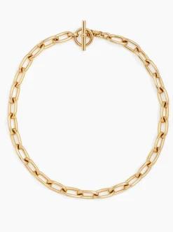 Small Gold Oval Chain Necklace