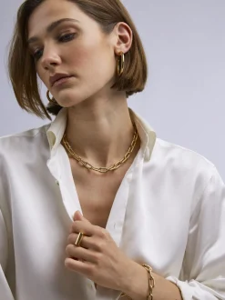 Small Gold Oval Chain Necklace
