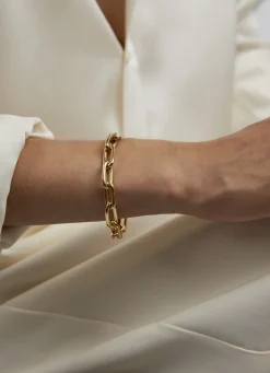 Small Gold Oval Linked Bracelet
