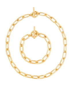 Small Gold Oval Linked Set