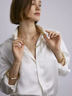 Small Gold Oval Linked Set