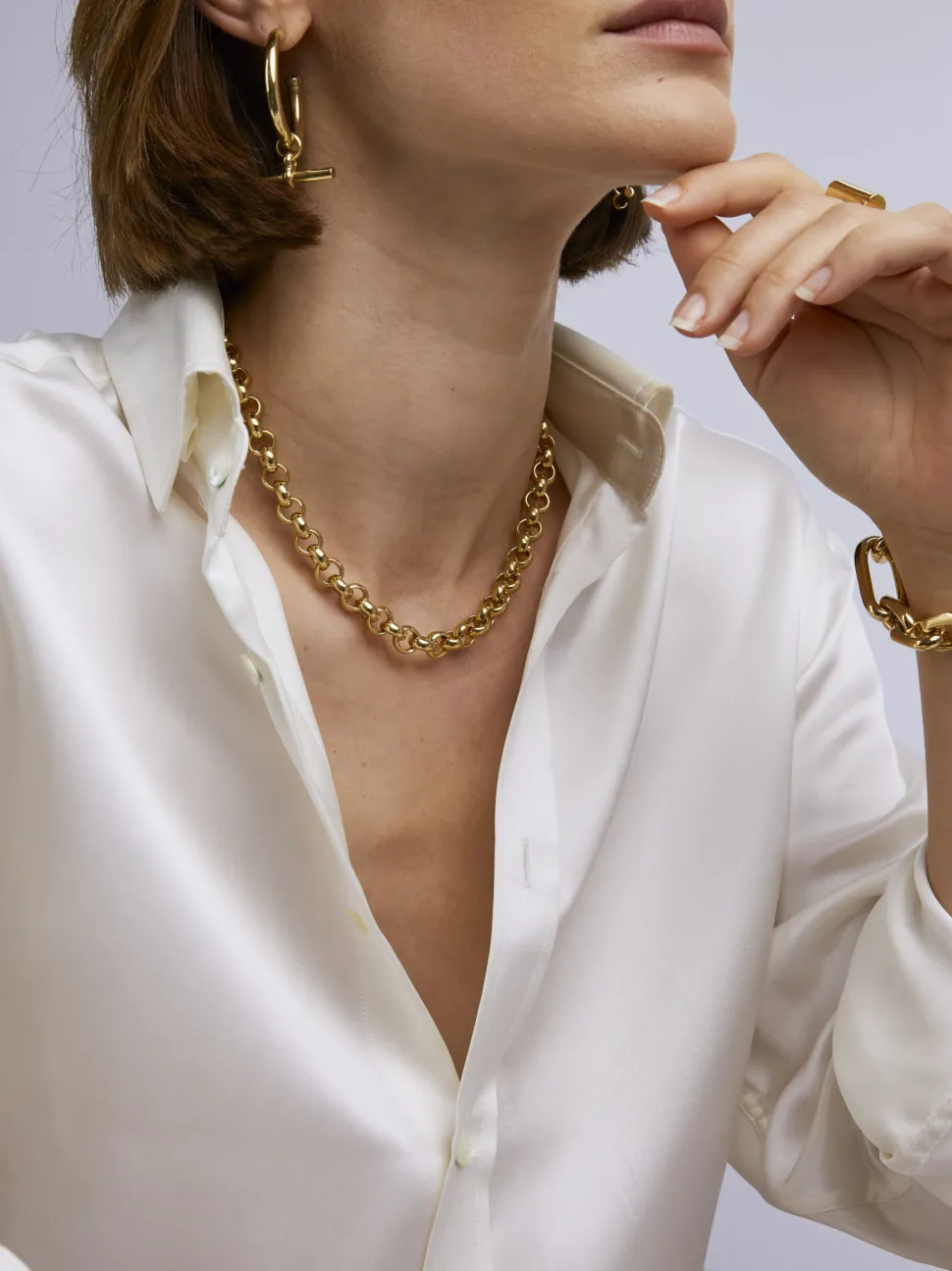 Small Gold Rolo Link Necklace