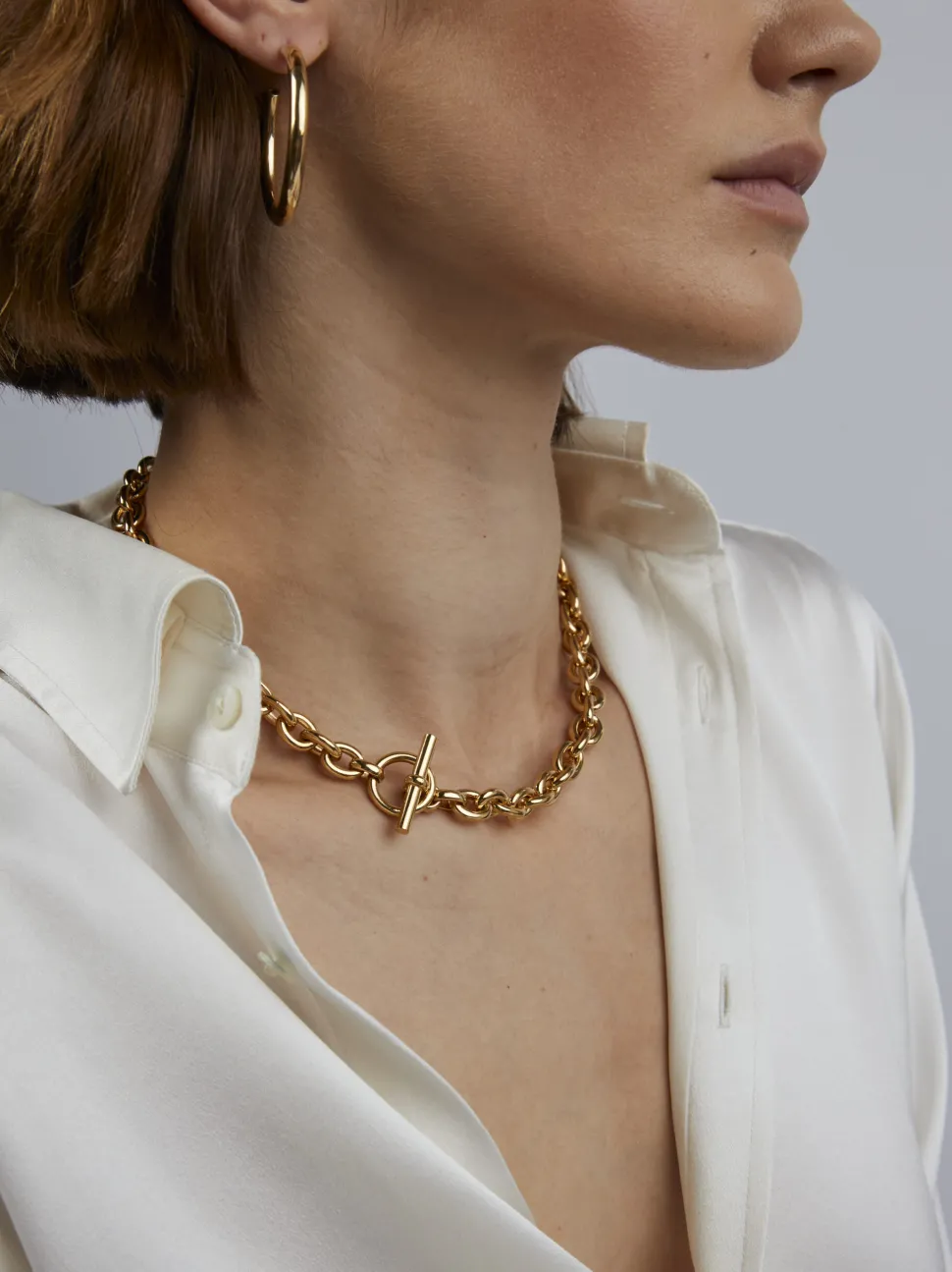Small Gold Round Chain Necklace