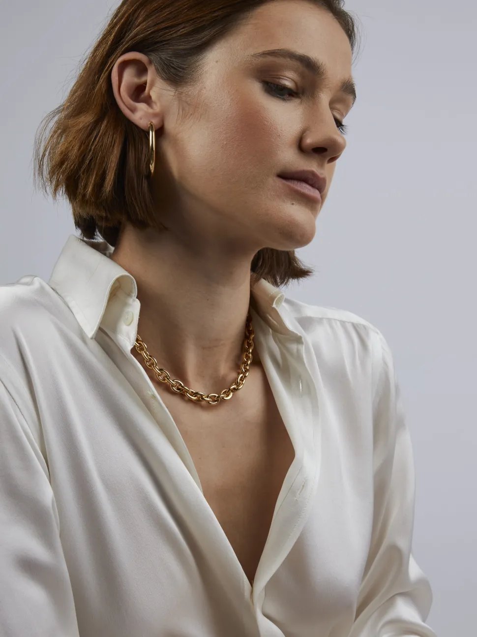 Small Gold Round Chain Necklace