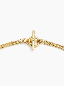 Small Gold T-Bar Clasp Curb Link Necklace