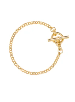 Small Gold T-bar Clasp on Belcher Chain Bracelet