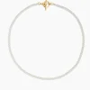 Small Gold T-Bar Clasp On Silver Curb Link Necklace