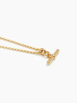 Small Gold T-Bar On Belcher Chain